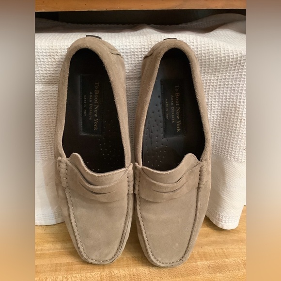 To Boot New York Adam Derrick Suede Brown Men’s 7.5 Drivers Shoes NWOB $325 - Picture 4 of 16